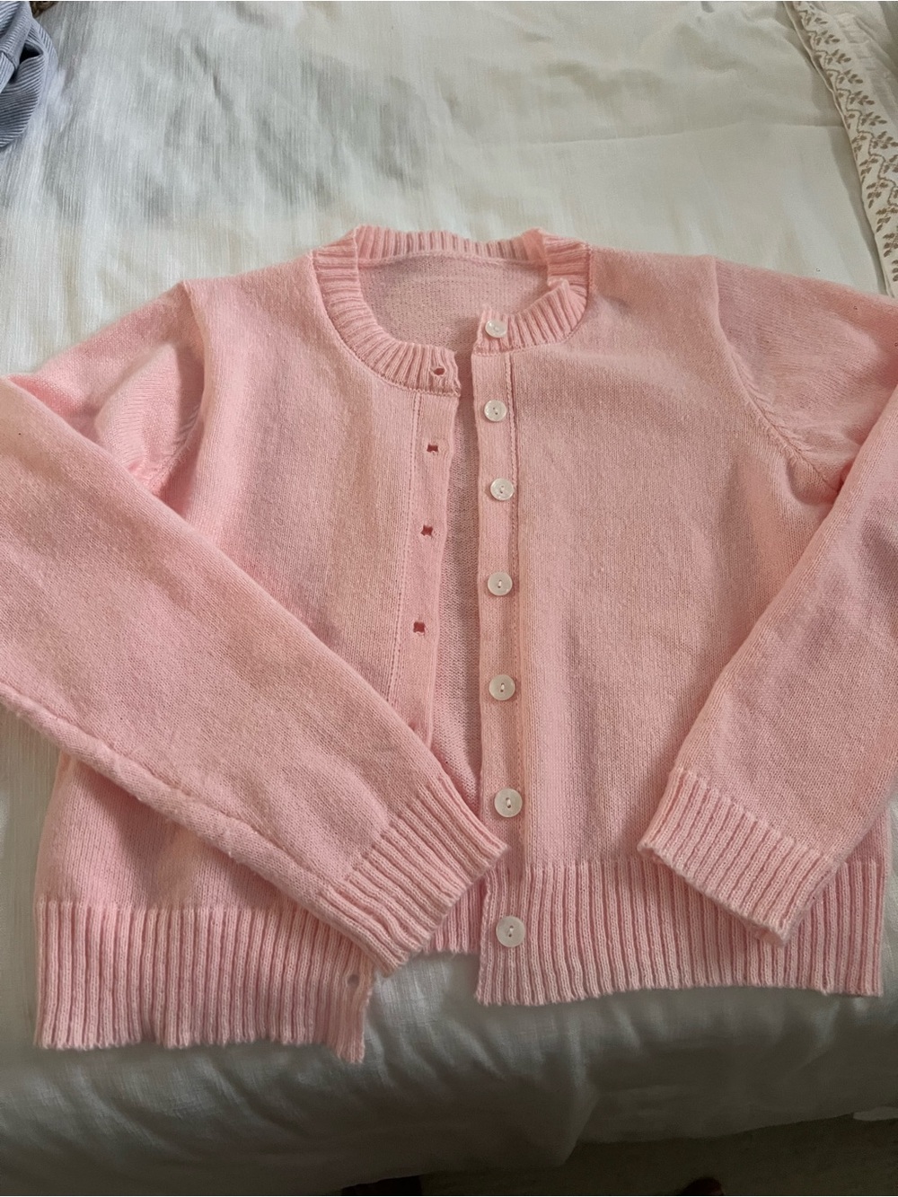 Soft Pink Women's Button-Front Sweater Cardigan